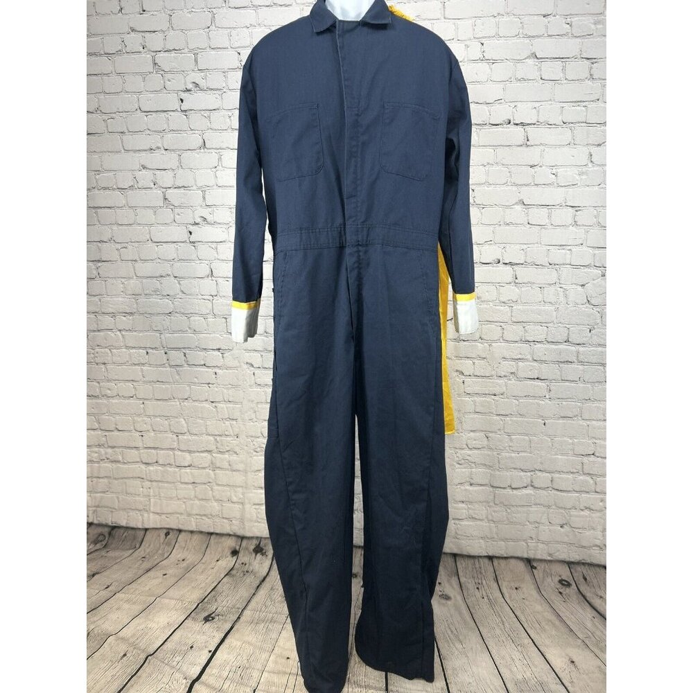 Red Kap Blue Yellow Long Sleeve Costume Band Cape Jumpsuit Size 42L (39X31)